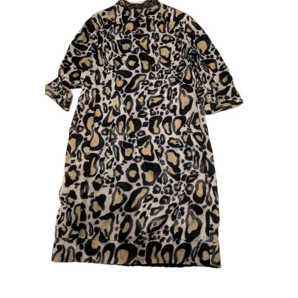 ST JOHN SoCa LEOPARD PRINT Large  TUNIC DRESS SLEEVE 97% COTTON, Retail $595 - Picture 9 of 9